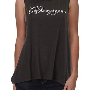 Chaser Black and White Flounce Tank Top Medium